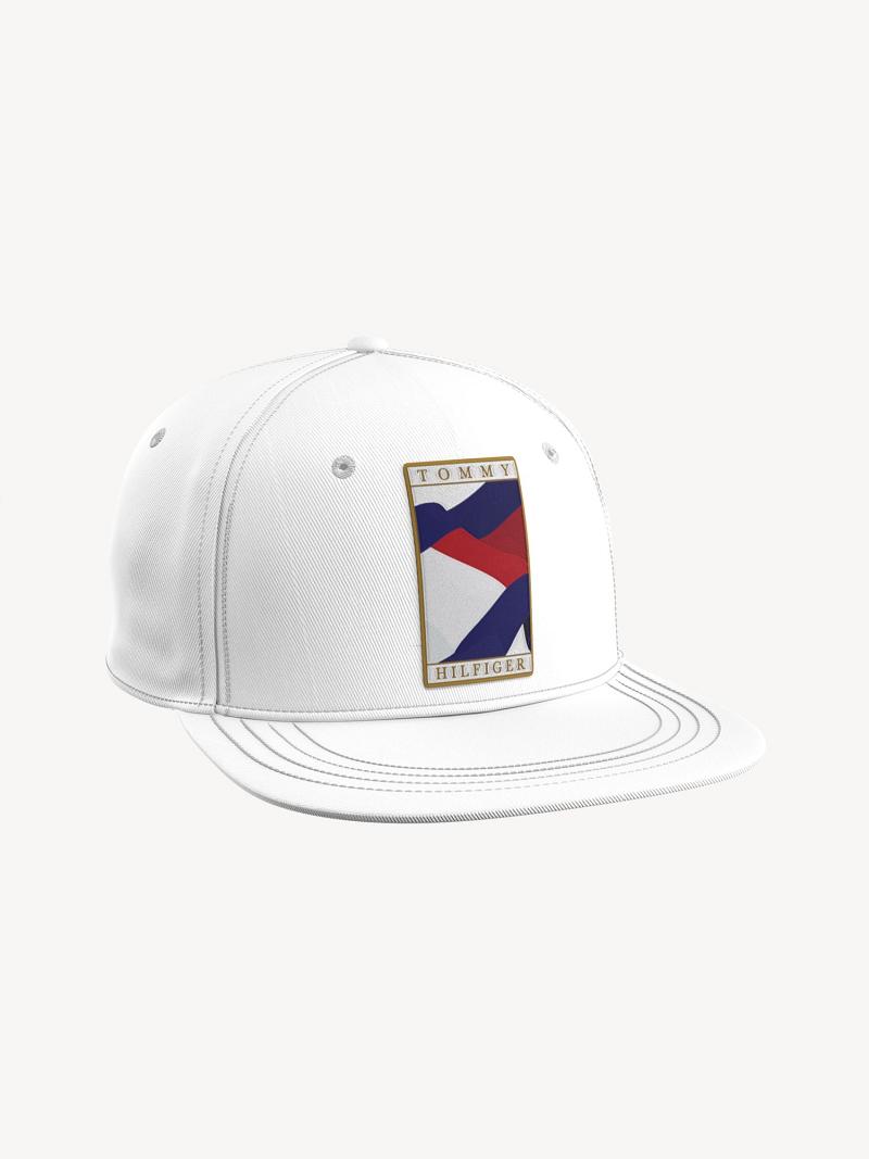 Férfi Tommy Hilfiger Flag Lapos Brim HATS Fehér | HU 1511EBC